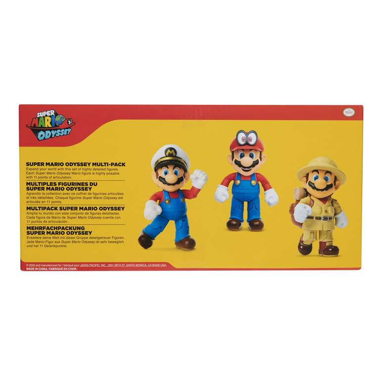 Pack 3 Figurines Super Mario Odyssey – 10 Cm, Articulées 11 Points, Collection Nintendo