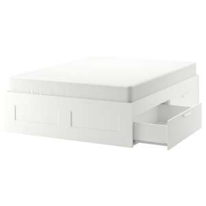 Cadre de lit avec rangement Brimnes - 140x200 cm, blanc