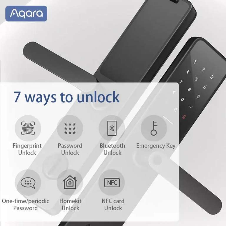 Serrure connectée Aqara Smart Door Lock A100 Pro - Zigbee, Bluetooth 5.0, compatible HomeKit
