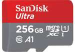 Carte Micro SDXC SanDisk Ultra (U1, A1) avec Adaptateur SD - 256 Go