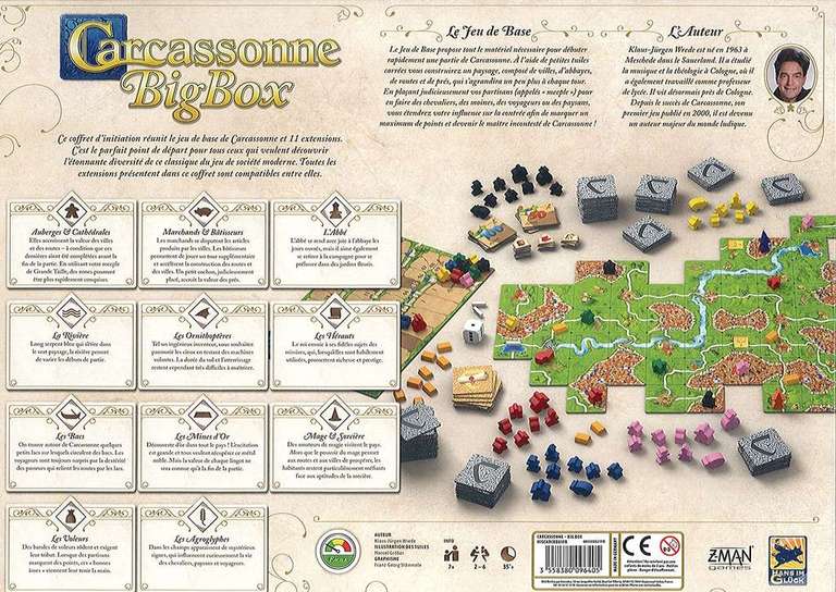 Jeu de Société Carcassonne : Big Box de Z-Man Games (Coffret Jeu de Base + 11 Extensions) - dès 7 ans (via coupon)