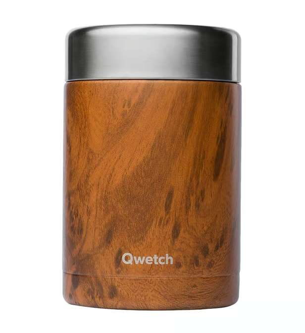 Boîte à repas isotherme Wood marron Qwetch - 650 ml