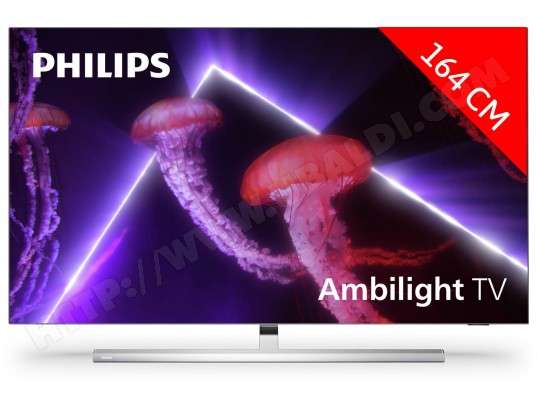 TV 65" Philips 65OLED807/12 - OLED, 4K UHD, 120 Hz, Dolby Vision & Atmos, Ambilight 4 côtés, Android TV