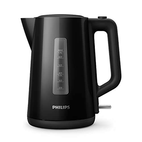 Bouilloire électrique Philips HD9318/20 - 1.7 L, Couvercle à Ressort et Voyant Lumineux, Socle 360°, Noir