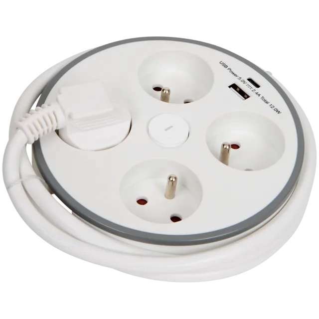 Multiprise Pro-Max 4 prises + USB-A/C 1,4 m – 3680 W, Action at Action ...