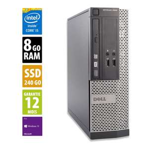PC Fixe Dell Optiplex 3020 SFF - Core i5-4570, 8Go RAM, 240Go SSD, DVD-R, Windows 10 Pro (Reconditionné - Grade B)