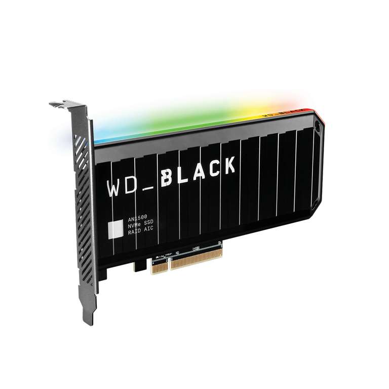 SSD interne NVMe PCIe WD_BLACK AN1500 - 4 To, TLC - DRAM, RGB, Lecture-Ecriture 6500-4100 Mo/s (WDS400T1X0L)