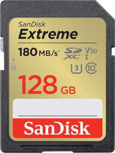 Carte SDXC SanDisk Extreme - 128 Go (Jusqu'à 180-90 Mo/s en Lecture-Ecriture) + RescuePRO Deluxe