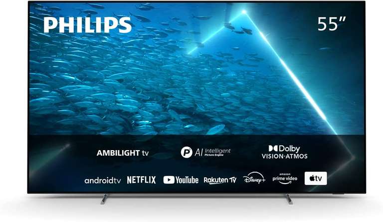 TV OLED 55" Philips 55OLED707 (2022) - 4K UHD, 100 Hz, HDR, Dolby Vision, Ambilight 3 côtés, HDMI 2.1, VRR/ALLM, FreeSync/G-Sync, Android TV