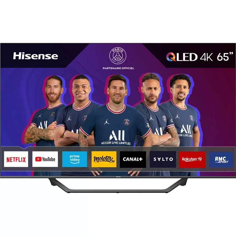 TV 65" Hisense 65A7GQ - QLED, 4K, HDR10+, Dolby Vision & Atmos, HDMI 2.1, ALLM / VRR, Smart TV (via ODR de 100€)