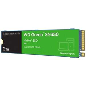 SSD interne M.2 NVMe Western Digital Green SN350 - 2 To, QLC, Jusqu'à 3200-3000 Mo/s (+ 10€ à cagnotter pour les CDAV)