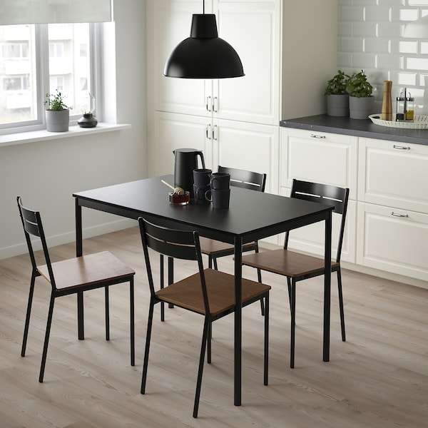 [IKEA Family] Table et 4 chaises Sandsberg - noir/noir, 110x67 cm