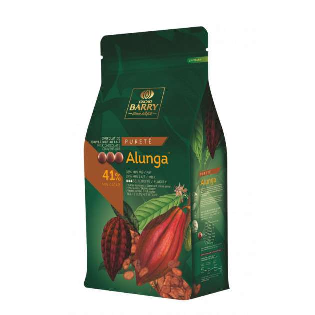 Sélection de pastilles de chocolat Barry en Promotion - Ex : Chocolat au Lait Alunga 41% 1 Kg