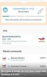 Boisson offerte pour tout achat - Relais Total Energie Rungis (94) - smilee.fr