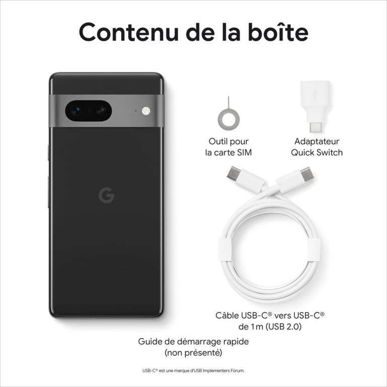 Smartphone Google pixel 7 128 go (via bonus reprise de 100€)