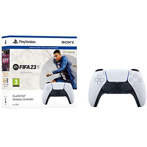 Pack manette sans-fil Sony DualSense PS5 (blanche) + jeu FIFA 23 sur PS5