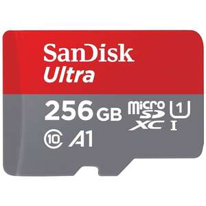 Carte microSDXC SanDisk Ultra - 256 Go, UHS-I, Classe 10, U1, A1 ; jusqu'à 150 Mo/s + Adaptateur SD