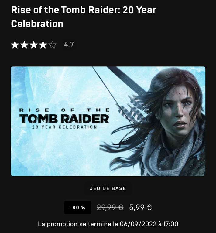 Sélection de jeux en promotion - Ex : Rise of the Tomb Raider: 20 Year Celebration sur PC (Dématérialisé)