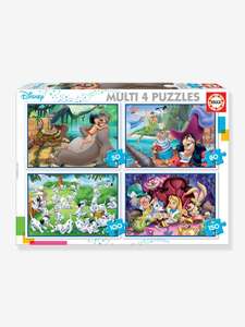 Lot de 4 puzzles progressifs Educa Multi 4 Classiques Disney - 50 à 150 pièces