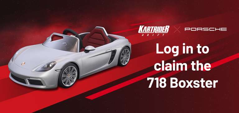 718 Boxster Kart offerte pour KartRider Drift sur PC, PlayStation, Xbox, Android & iOS (Dématérialisé)