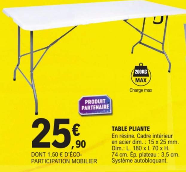 Leclerc Table Pliante