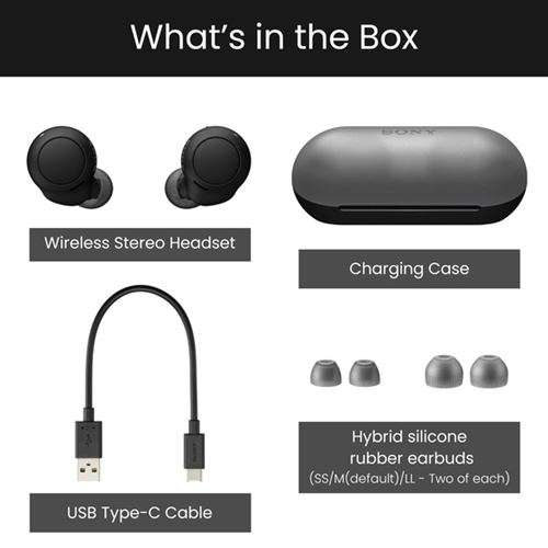 Écouteurs sans-fil Sony WF-C500 - Compatible assistants vocaux (Via 20€ sur la Carte de Fidélité)