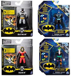 Figurine DC Comics Batman - Basique 10 cm, Figurine Articulée avec 3 Accessoires