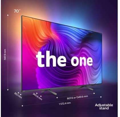 TV 70" Philips The One 70PUS8556/12 - 4K UHD, Ambilight 3 côtés, Dolby Vision & Atmos, Android TV