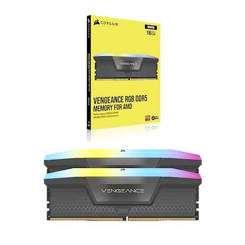 Kit mémoire Ram DDR5 Corsair Vengeance RGB 32 Go (2x16 Go) - 6000MHz, CL30, AMD EXPO