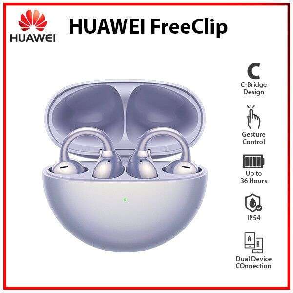 Ecouteurs sans films Huawei FreeClip + Bracelet connecté Huawei Band 8
