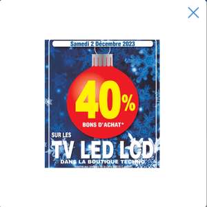 40% en bon d'achat sur les télévision LED LCD - ex : TV 43" Schneider 4K (via 71,6€ en bon d'achat) - Vitry-Sur-Seine (94)
