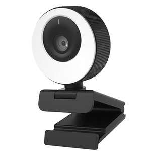 [Prime] Webcam USB Cleyver HD 1080p - Connexion USB-A, Microphones antibruit, Angle de Vue à 96°, Anneau Lumineux, Streaming (vendeur tiers)