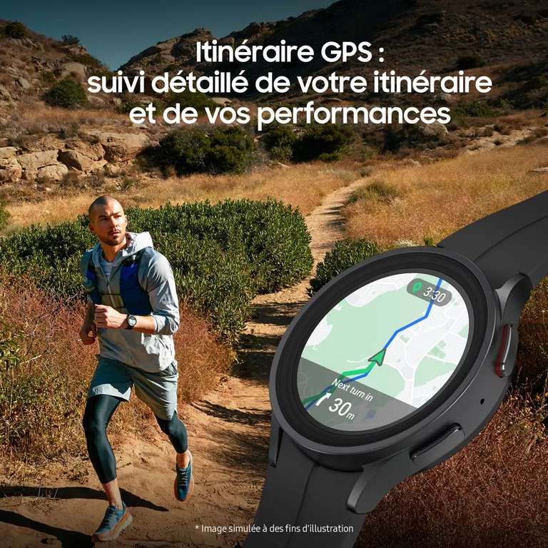 Pack Samsung : Montre connectée Samsung Galaxy Watch5 Pro Titanium + écouteurs Samsung Buds2 (via ODR 130€)