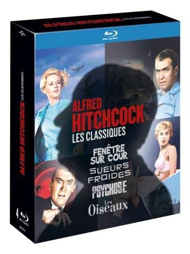 Coffret Blu-ray Alfred Hitchcock - Les Classiques (4 films) : Fenêtre sur Cour + Sueurs Froides + Psychose + Les Oiseaux