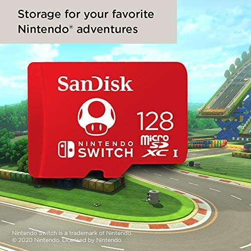 Carte mémoire microSDXC UHS-I SanDisk (compatible Nintendo Switch) - 128 Go