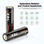 Piles Rechargeables EBL AA 1,5V 3300mWh - USB Charge Directe (Vendeur Tiers)