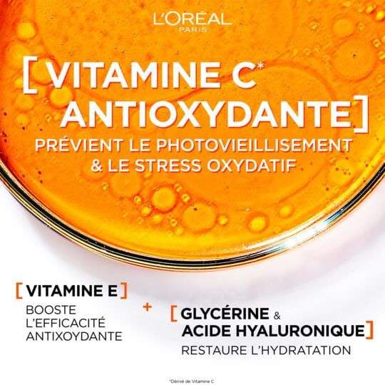 Fluide Anti-UV Visage Vitamine C Fps 50+ Protection Quotidienne Revitalift Clinical L'oreal Paris