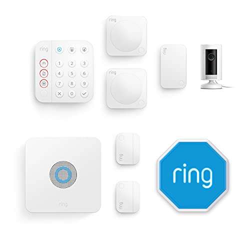 Kit Ring Alarm 8 pièces (2e génération) + caméra de surveillance Ring Indoor Cam