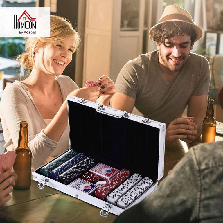 Coffret Poker Adriana Bullets - 300 Jetons En Argile 14g, Cartes, Dés, Bouton Dealer - Mallette De Transport - Cadeau Idéal