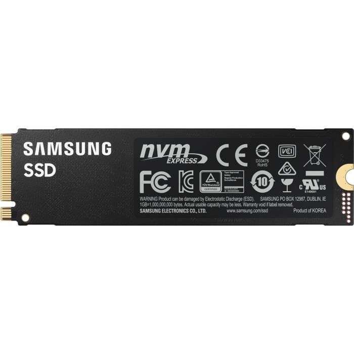 SSD Interne NVMe M.2 PCIe 4.0 Samsung 980 PRO (MZ-V8P1T0BW) - 1 To, TLC, DRAM, Jusqu'à 7000-5000 Mo/s