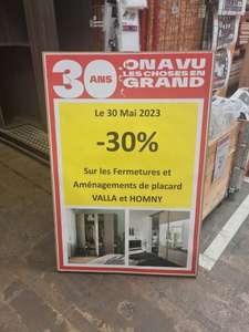 30% de réduction sur les fermetures et aménagements de placard Valla & Homny - Lorient (56)