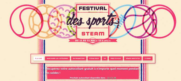 Autocollants Steam offert à l'occasion de l'événement Festival des sports Steam (Dématérialisé)