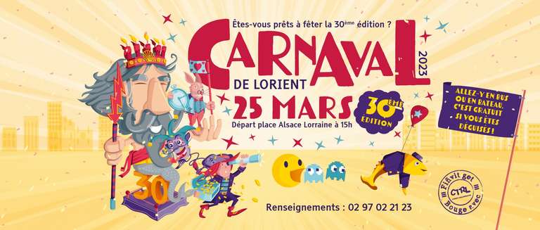 Bus et Bateaux Gratuits le 25 mars après-midi pour tous les Carnavaliers Déguisés - Réseau CRTL, Lorient (56)