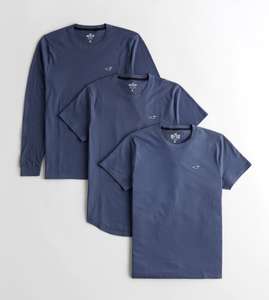 Lot de 3 T-shirts Hollister ras du cou - Bleu marine, Du XS au M
