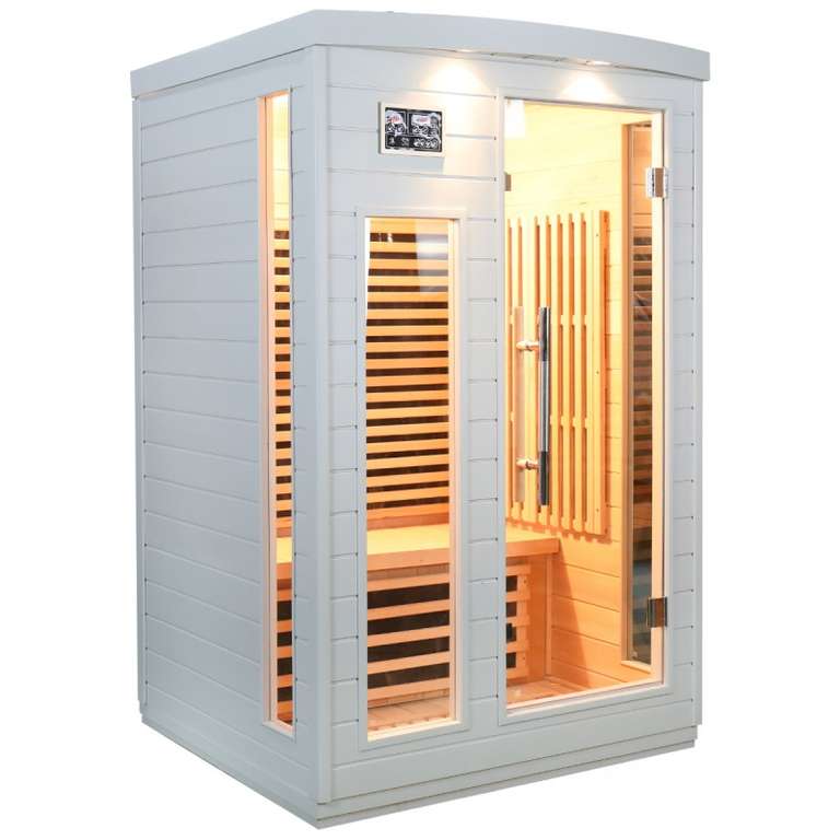 Sauna blanc panneaux carbone 2050W (sauna-bien-etre.com)