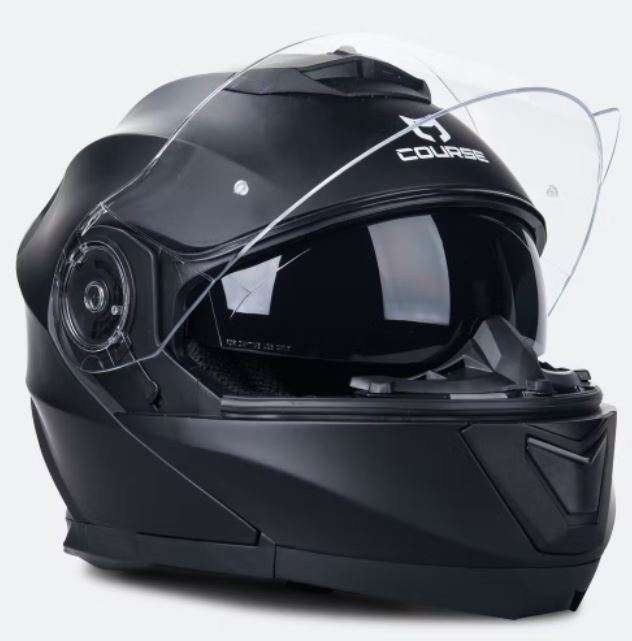 Casque moto modulable Course Ranger 2.0 - Tailles XS à XL, Noir Mat