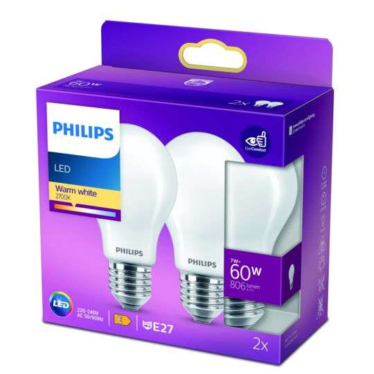 Pack de 2 Ampoules LED Philips (E27, 7W) via 9.09€ sur la carte fidélité - Bordeaux Ferry (33)