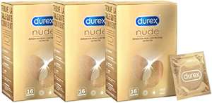 Lot de 48 Préservatifs Durex Nude - Ultra Fins - Sensations et Sécurité, 3x16 unités (Vendeur tiers)