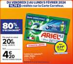 Paquet de 39 capsules de lessive Ariel Pods Active (Via 16.79€ fidélité + 7.15€ ODR)
