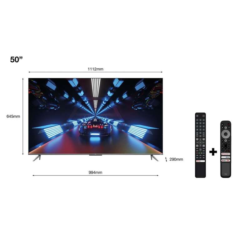 TV Qled 50" TCL 50C735 - 60Hz - 4K UHD, Google TV, Dolby Vision, Dolby Atmos et Google Assistant